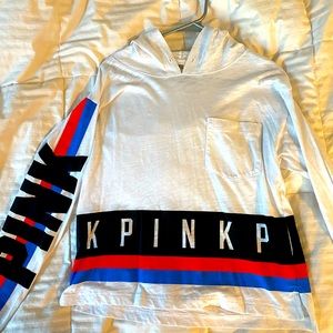 PINK light long sleeve hooded top
